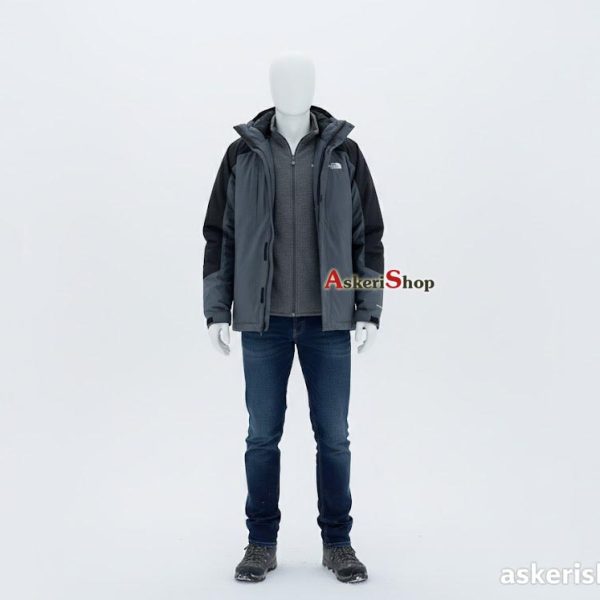 TNF 3 in 1 Gri Siyah Outdoor Mont